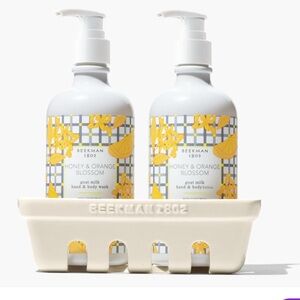 NWT Beekman 1802 Honeyed Grapefruit Soap and Lotion Set w/ Ceramic Holder